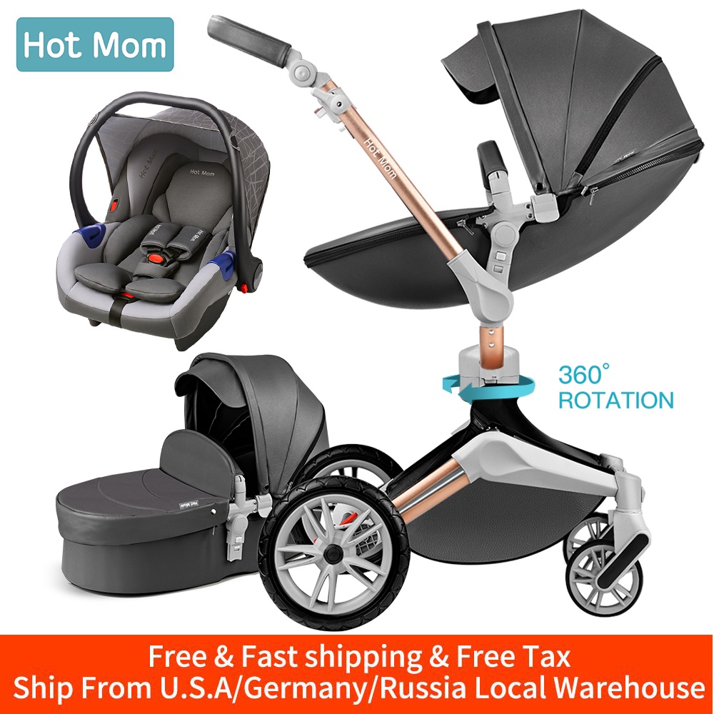 Hot Mom Baby Stroller 3 in 1 travel system with bassinet and car