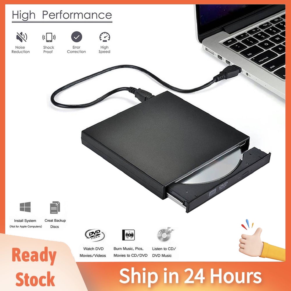 External DVD Optical Drive Slim USB2.0 DVD Player CD/DVD-ROM CD-RW ...