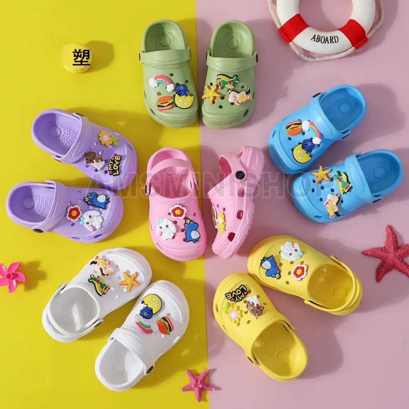 Ams new 01 yo cute and soft crocs style sandals for kids unisex