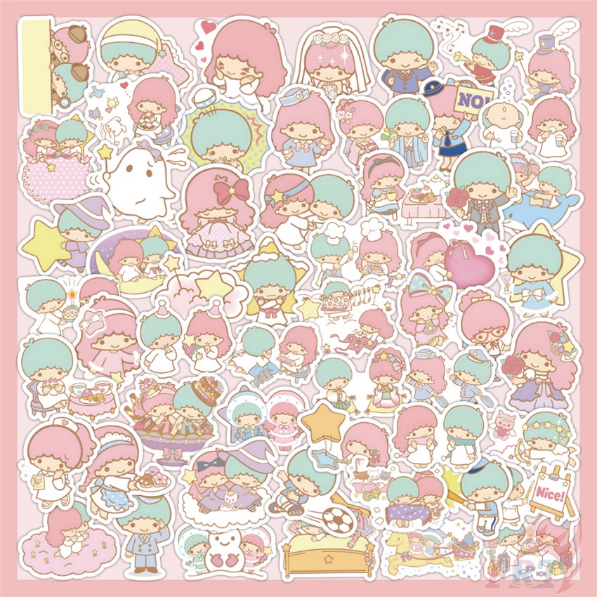 56Pcs/Set ☆ Little Twin Stars Stickers ☆ DIY Fashion Decals Doodle ...