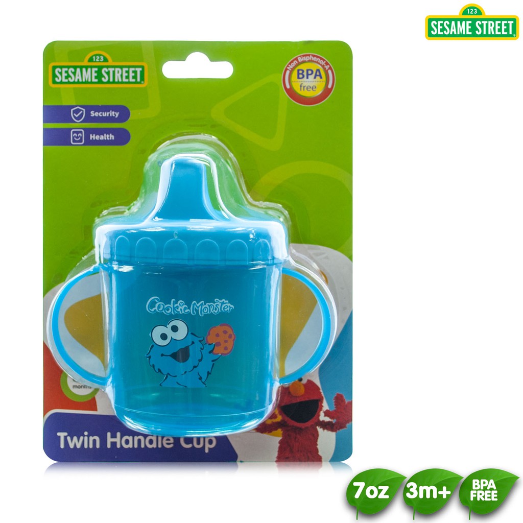 Sesame Street Twin Handle Training Cup – 7oz Spill-Proof Sippy Cup for  Babies (3 Months Up)