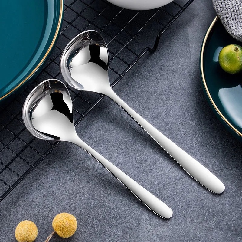 Stainless Steel Soup Ladle Long Handled Spoon Cutlery Tablespoon Soup