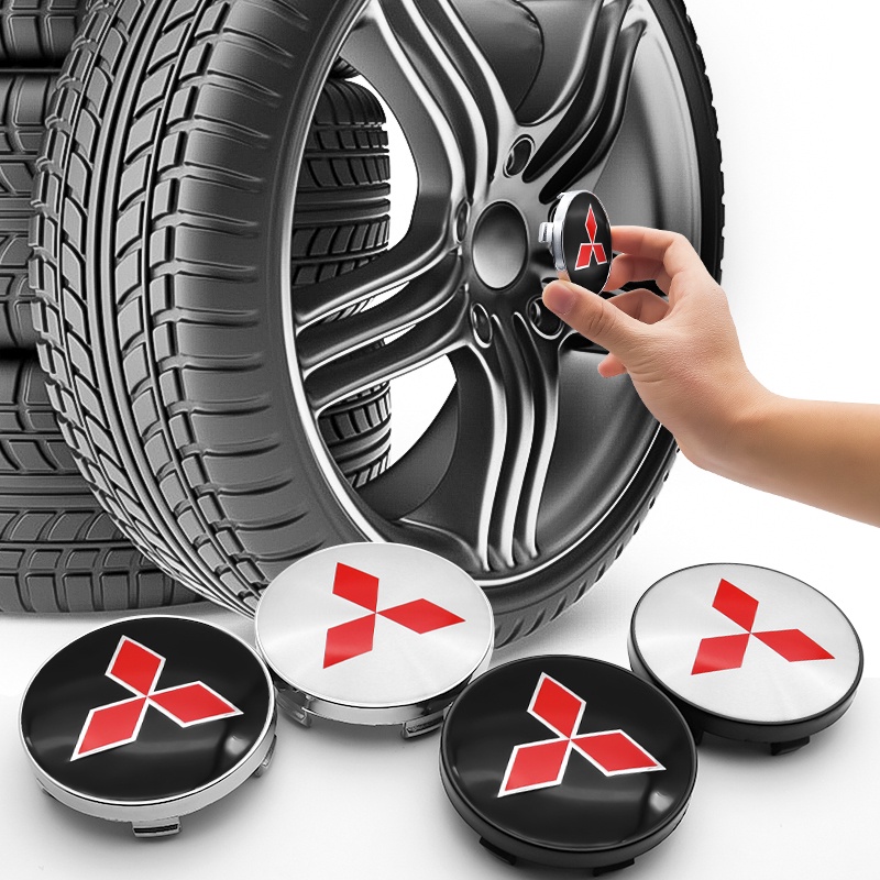 4pcs 60mm Wheel Center Hub Cap Rim Badge Cover for Mitsubishi Pajero ...