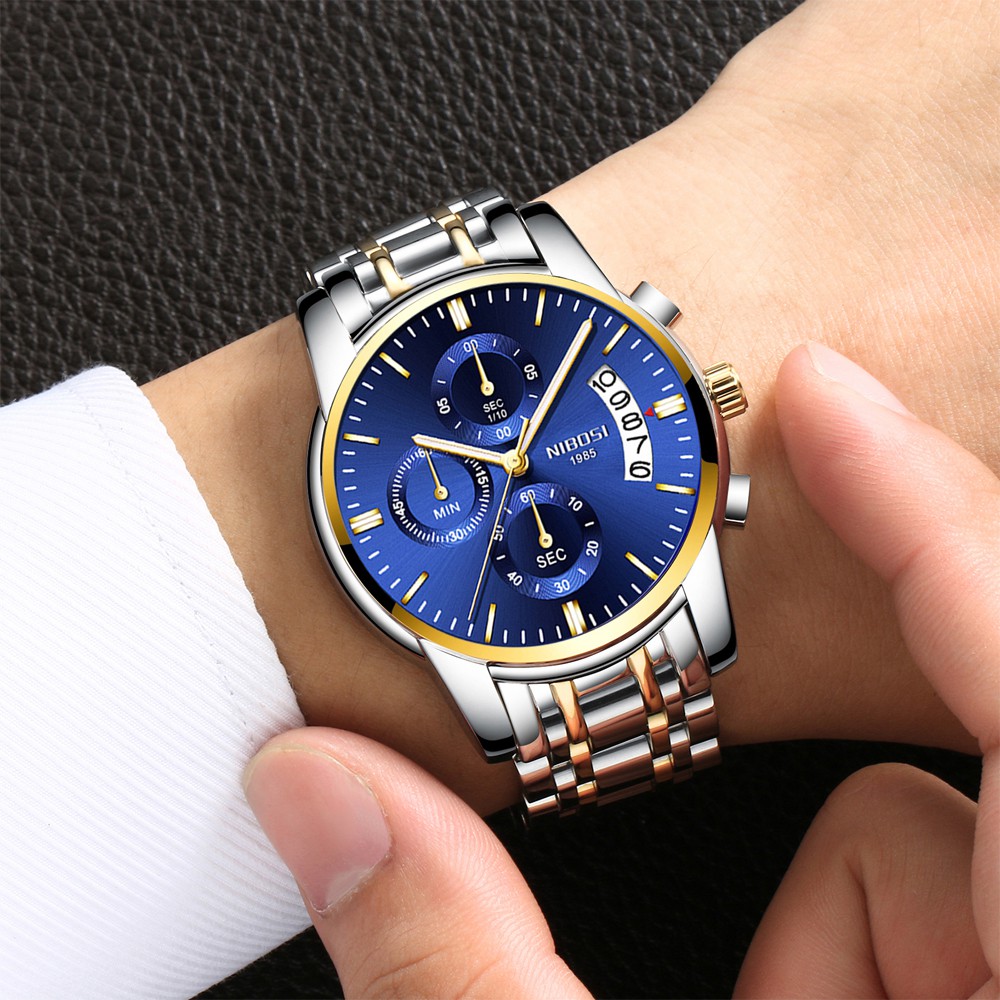 NIBOSI Watch Men Top Brand Luxury Male Automatic Date Quartz Watches Mens  Waterproof Sport Watch Clock