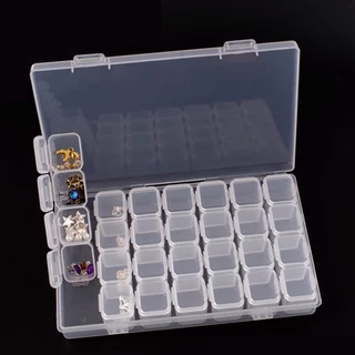 5-Compartment Clear Jewelry Storage Box, Mini Parts Organizer Case