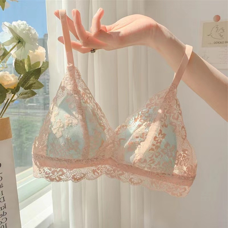 Japanese Style Girl Lace Bra Ladies Thin Sexy Small Breasts Push Up No Steel Ring Shopee