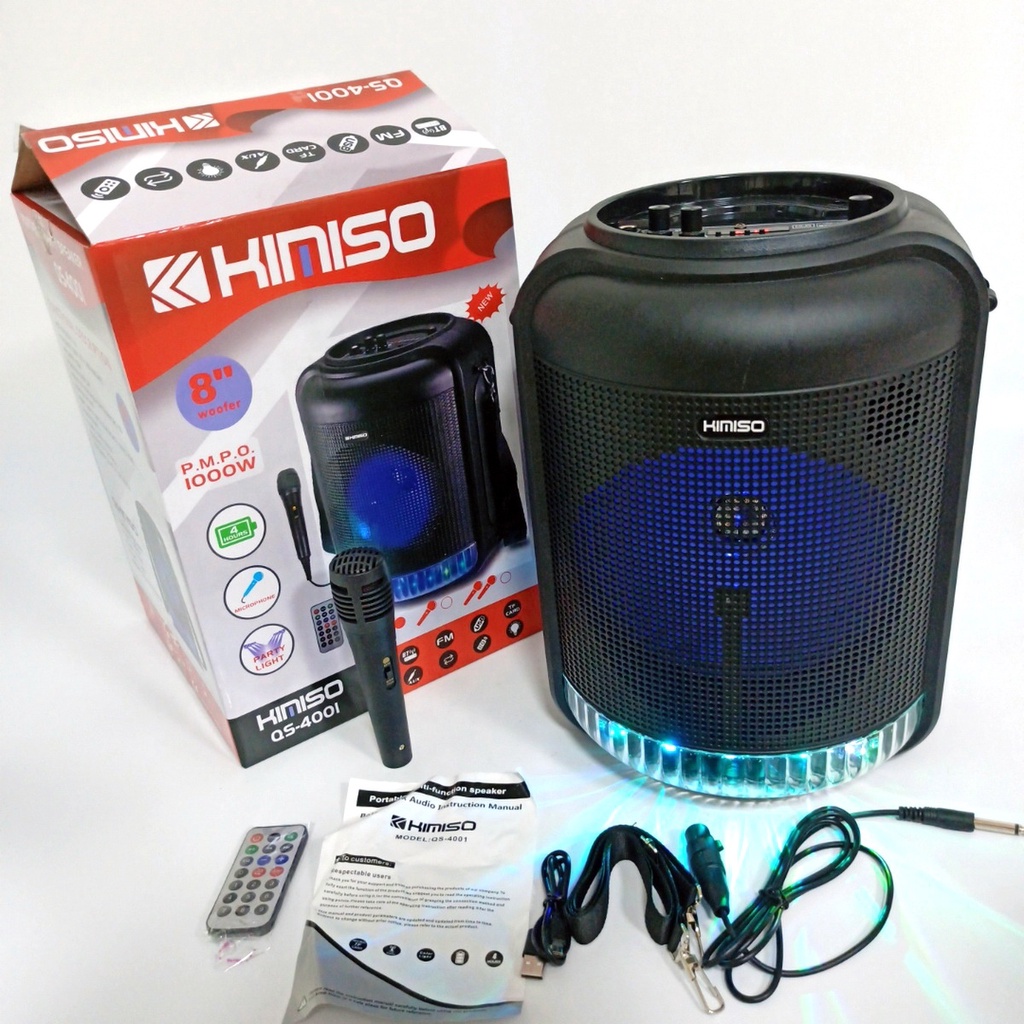Kimiso QS4001 8" Inch Portable Bluetooth Karaoke Party Speaker With