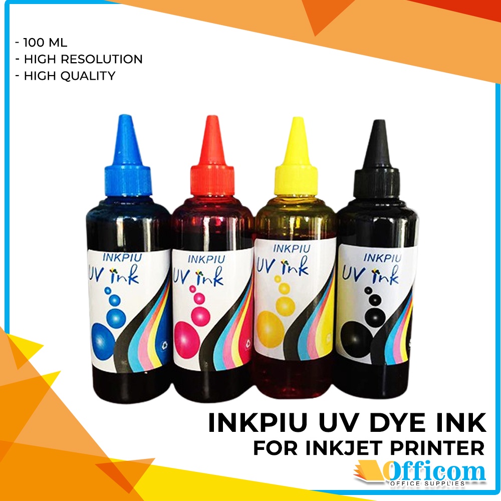 Inkpiu Uv Dye Ink 100ml Cmyk Universal For Inkjet Printer 4 Color Shopee Philippines 6881