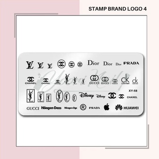 Stamp plate brand logo nail art lv stamping plate branded nail