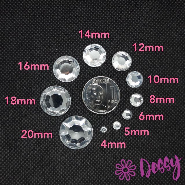 2mm to 30mm Rhinestones - Crystal Clear Silver Bottom Rhinestones ...