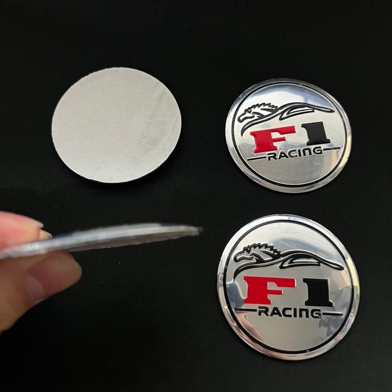 F1 Racing 4pcs Car Wheel Center Hub Cap Sticker Cover Metal Case 56mm