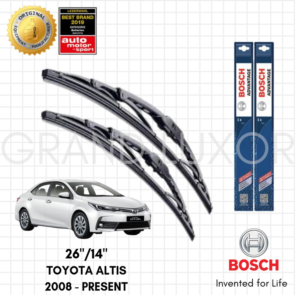 Bosch Advantage Wiper Blade Set for Toyota Corolla Altis 2008Present