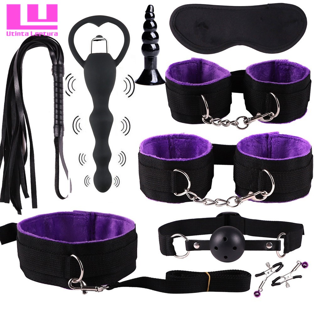 Sex Toys For Couples Handcuffs Whip Nipples Clip Blindfold Mouth Gag Adult Sex  Toys Kit BDSM Bondage | Shopee Philippines