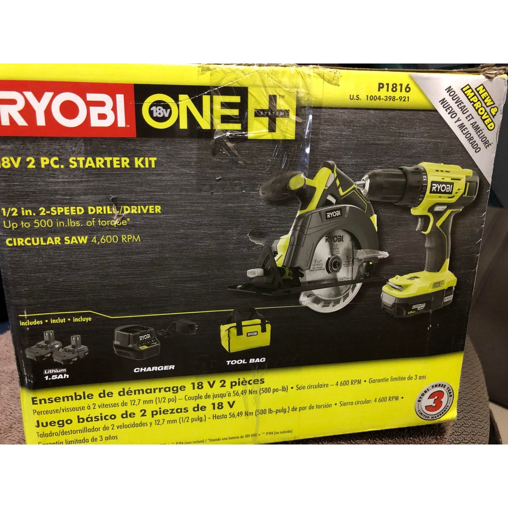 Ryobi P1816 18V Drill and Circular Saw Starter Kit w Two 1.5Ah Batteries Charger Tool Bag. BNew Shopee Philippines