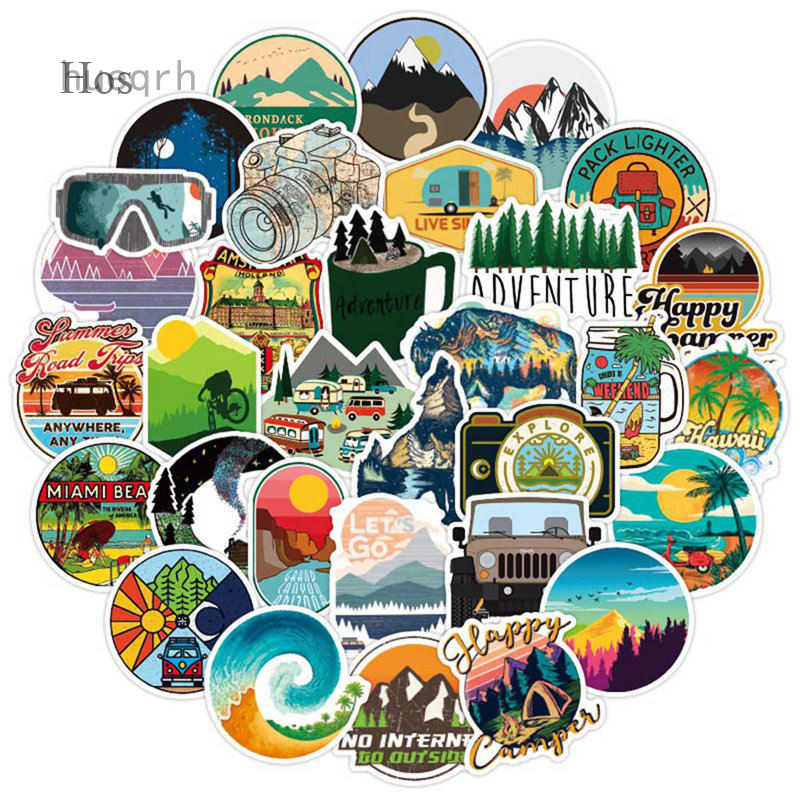 50PCS Outdoor Adventure Travel Stickers Personality Helmet Suitcase ...