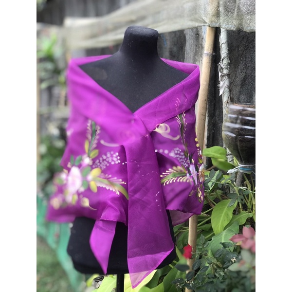 Modern Filipiniana Alampay Maria clara style Lady Shawl magenta ...