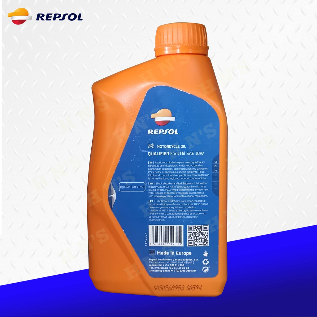 REPSOL Qualifier Fork Oil SAE 10W ( Fully Synthetic ) 1L ( 1 Liter ...