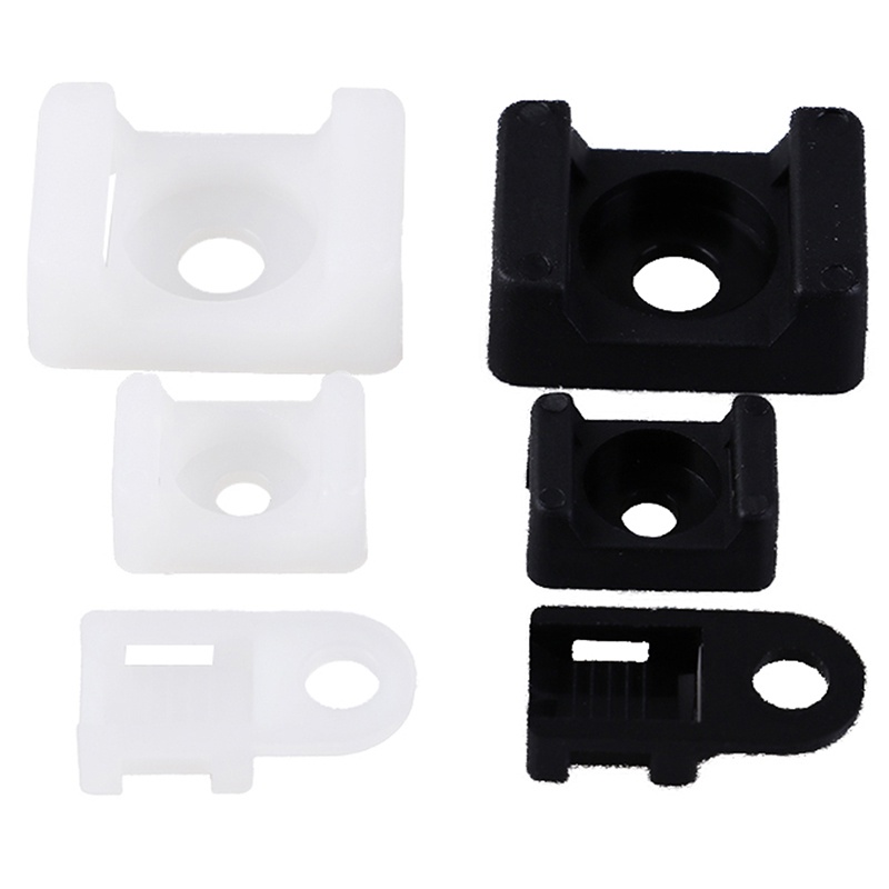 100PCS Plastic Wire Cable Zip Tie Screw Fixing Mount Base Holder ...