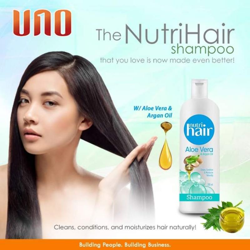 NUTRI HAIR SHAMPOO UNO NEW PACKAGING WITH ALOEVERA AND ARGAN OIL ...