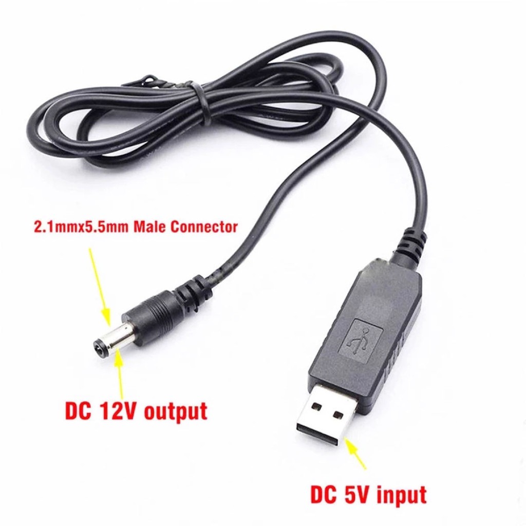 KUKU Usb dc 5v to dc 12v step up cable module converter 2.1x5.5mm male  connector