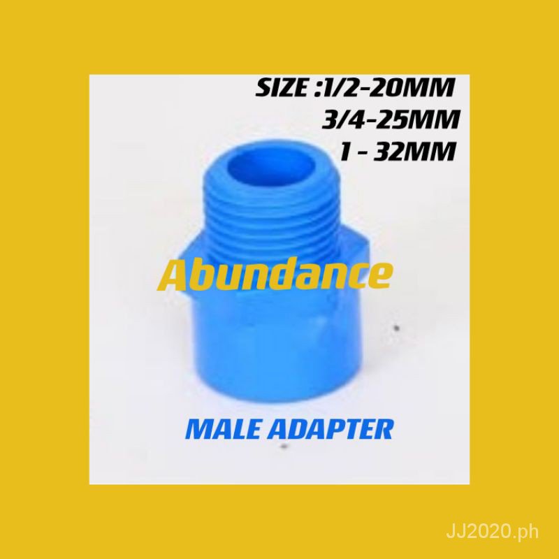 PVC BLUE PIPE FITTINGS MALE ADAPTER SIZES(1/2" 3/4"1") Shopee