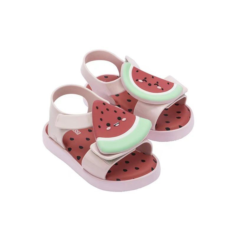 Mini Melissa Girls Sandals Jelly Watermelon Shoes Baby Anti-Skid Beach Shoes