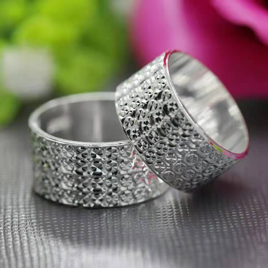 Genuine Pair silver 92.5% Italy Silver Couple Rings Best Lover Gift ...
