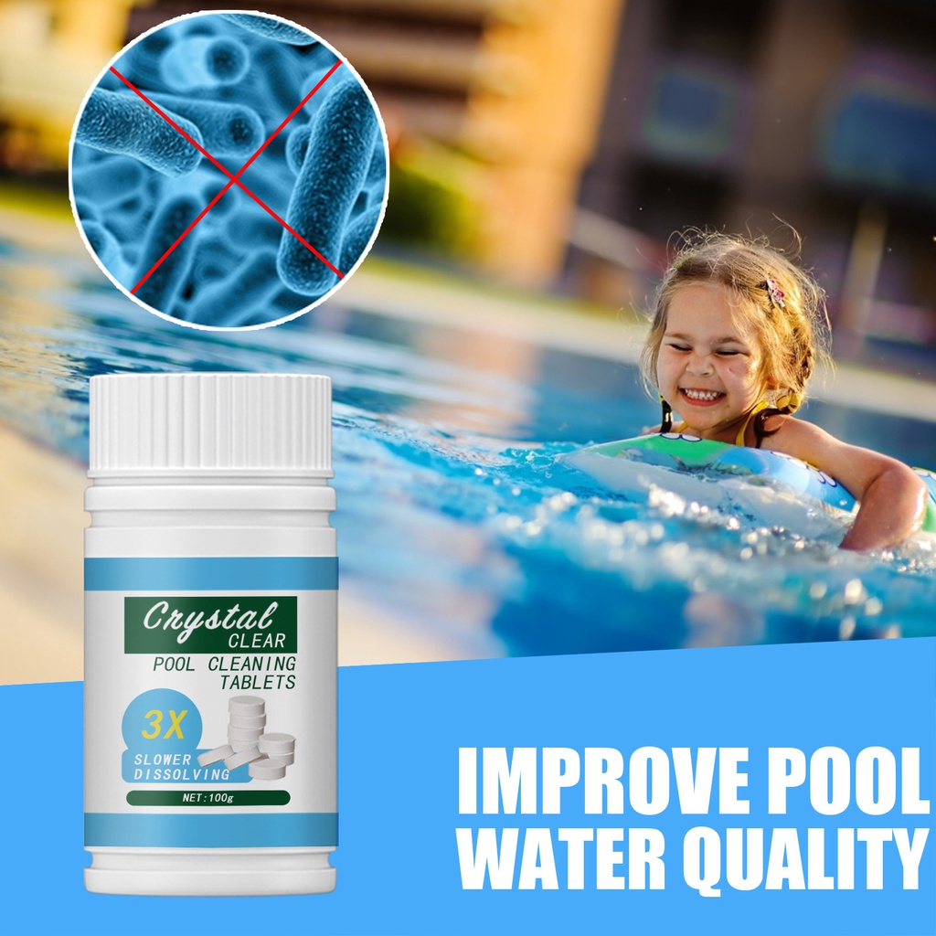 Pool Cleaning Floating and Pool Cleaning tables 100pcs Purifier Tablets ...