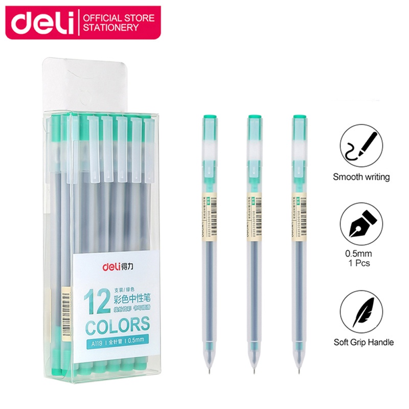 Deli A119 Gel Pen 8Colors 0.5mm Bullet Point Writing Pens Stationery ...