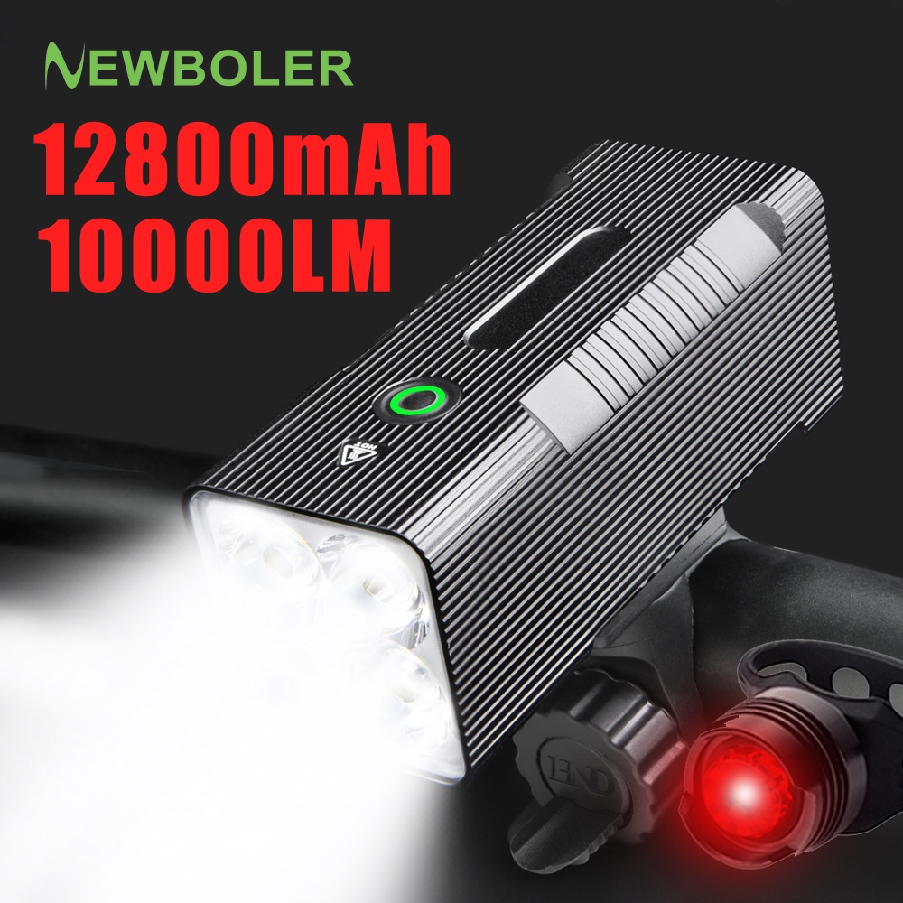 Newboler 10000 Lumens Bike Light Front 12800mAh USB Rechargeable