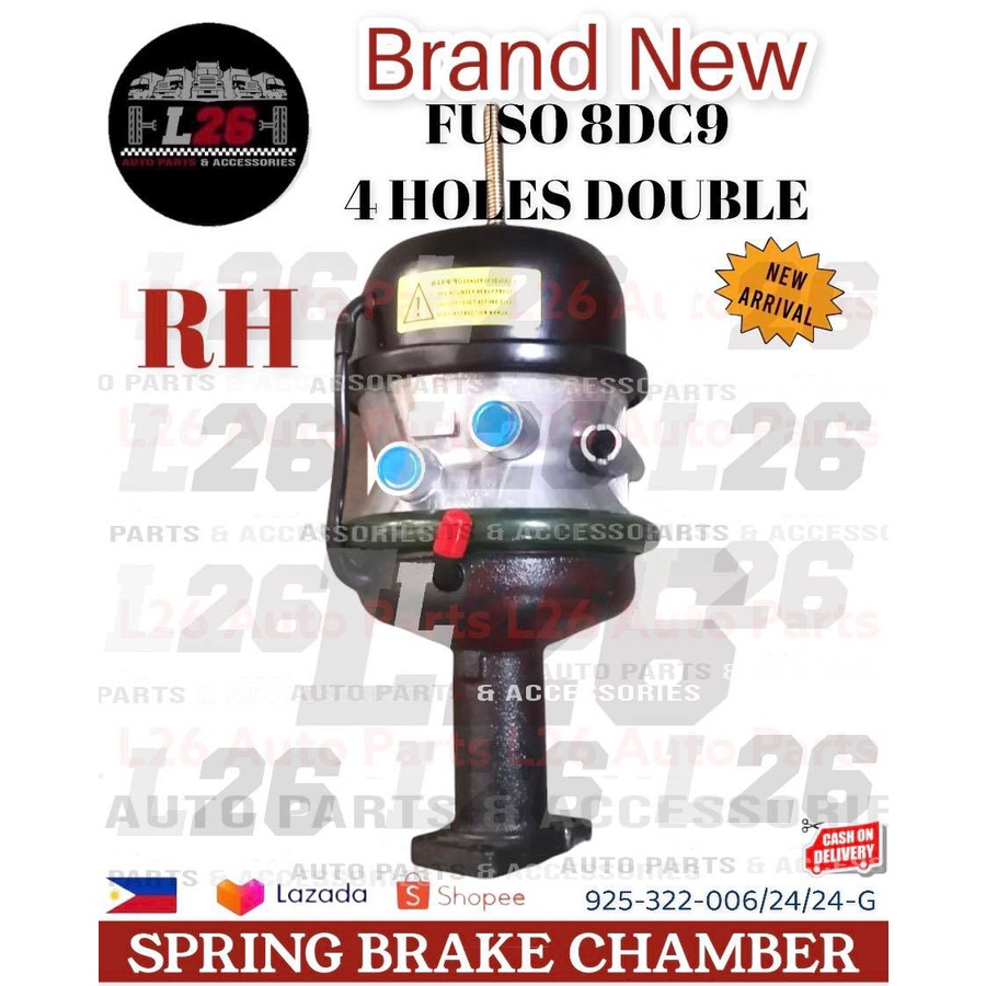 Fuso 8DC9 SPRING BRAKE CHAMBER 4 HOLES 925322006/24/24G RH Double