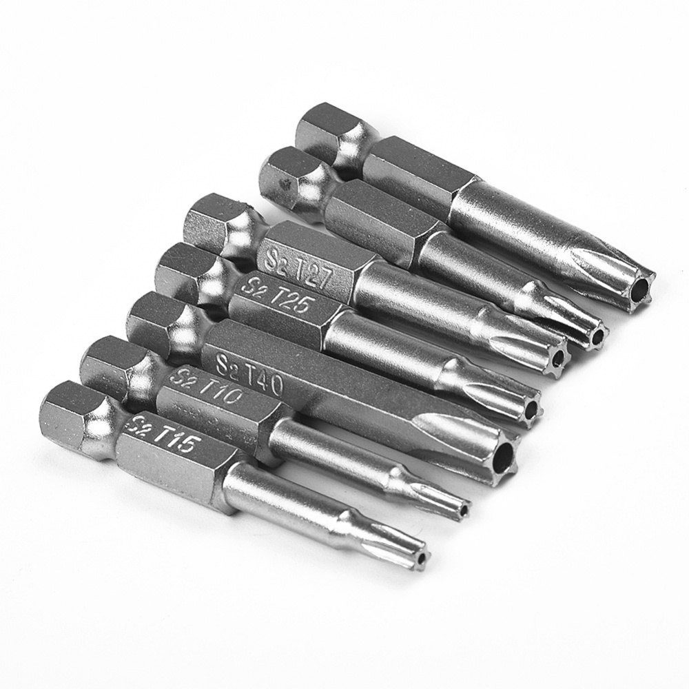7pcs 50mm 1/4 inch Hex Shank Five Star Point Torx Screwdriver