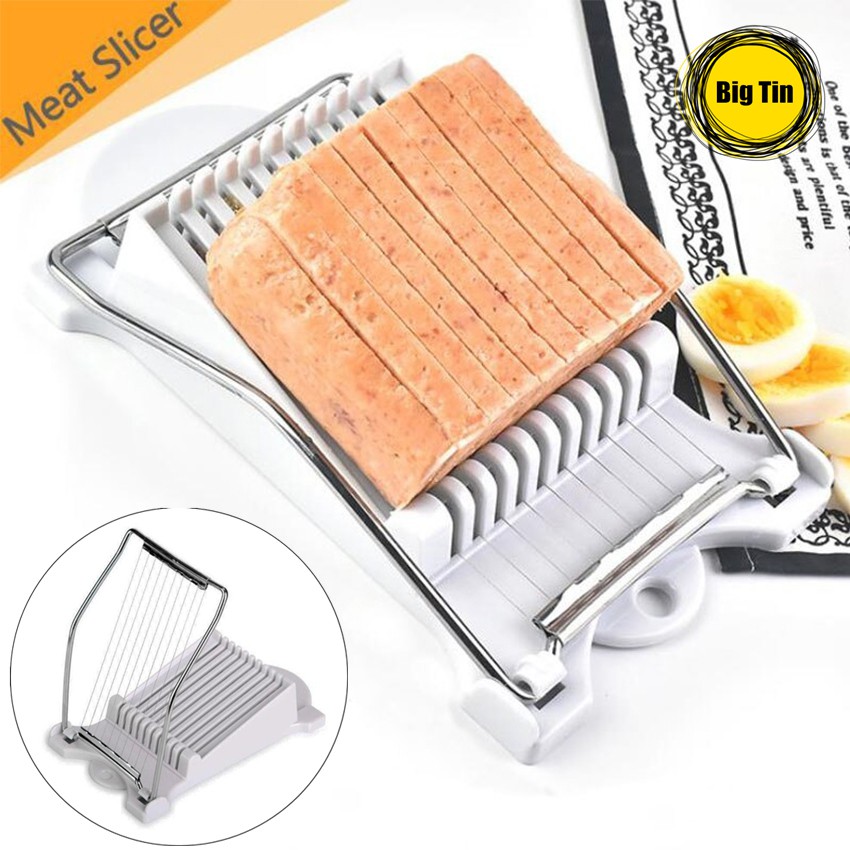 Stainless Steel Wires Slicer Kitchen Food Cutter for Luncheon Meat Ham Boiled Egg Cheese Sushi Fruit Cutting, Orange