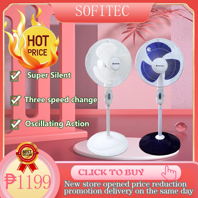 Standard Electric Fan Stand Fan 16" Banana Blade white Version Sofitec