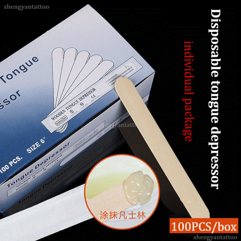 Disposable Wooden Tongue Depressor for Tattoo Equipment Tongue
