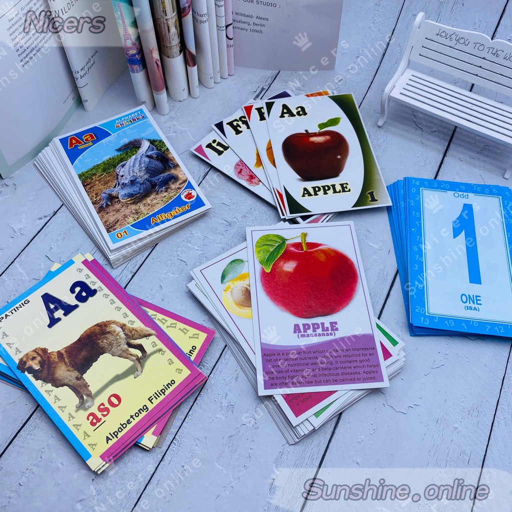 VANDA Small Size Flash Card Animals, Fruits, Counting Numbers, Alphabet ...