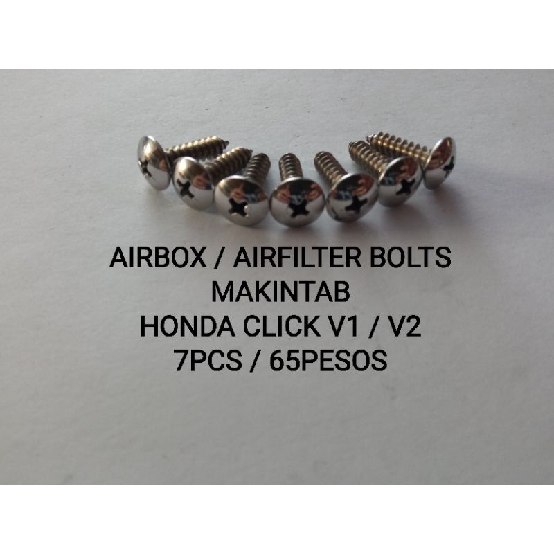 STAINLESS AIRBOX BOLTS FOR HONDA CLICK | Shopee Philippines