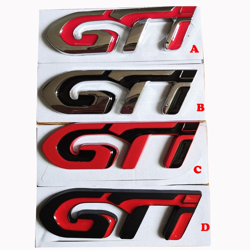 1pc 3D Car Sticker Metal GTI Letters Badge Emblem for Peugeot Auto ...
