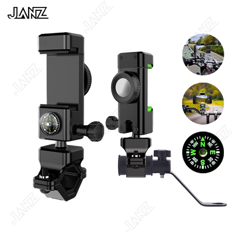 Universal Motorcycle Bicycle Phone Holder Handlebar Rearview Mirror ...