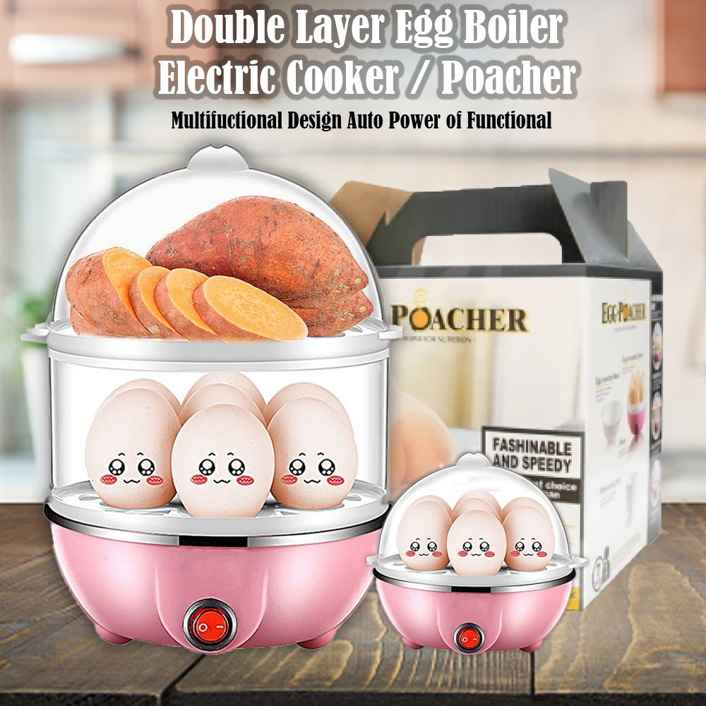 Egg Boiler Double-layer Timing Egg Steamer Multifunctional