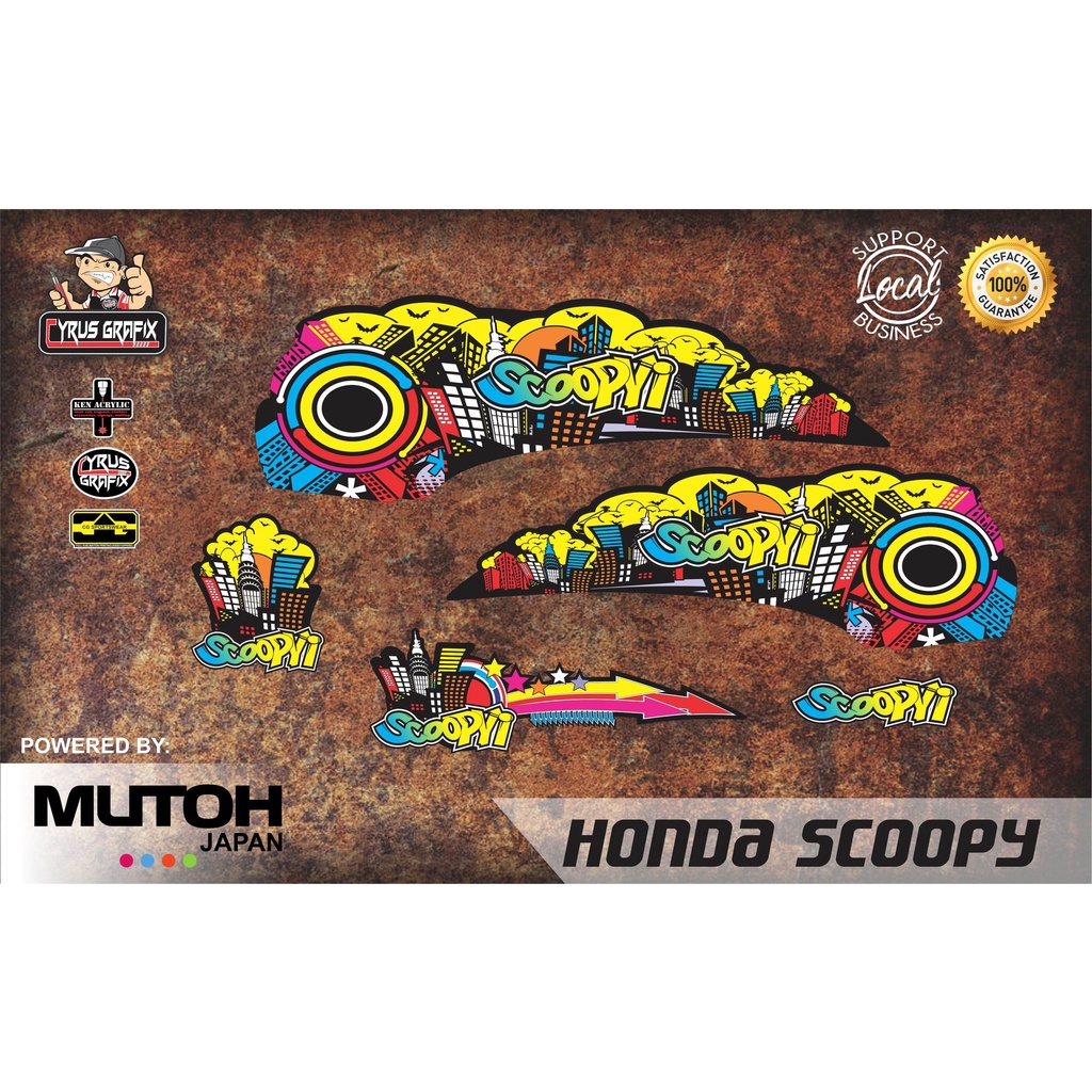 HONDA SCOOPY GLOSSY STICKER DECALS | Shopee Philippines