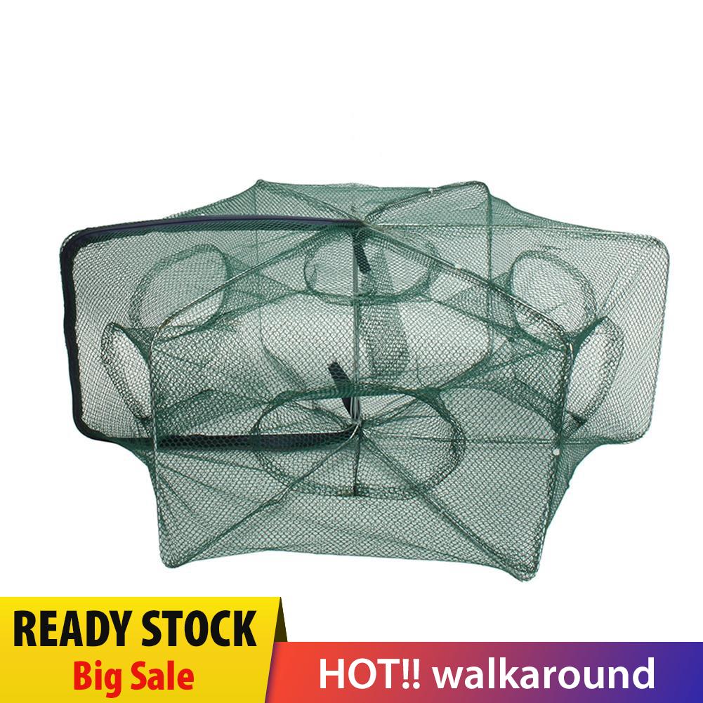 Wal Folding 6 Hole Fishing Net Fish Crab Shrimp Cage Mesh Trap Casting ...