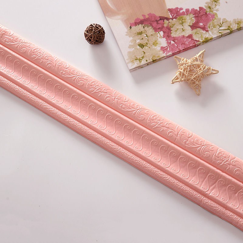 2.3m 3D Self-adhesive Wall Sticker Waterproof Border Wall Skirting Top ...