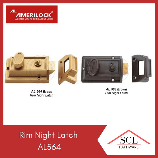 AMERILOCK Rim Night Latch AL564 (Brown, Gold) | Shopee Philippines