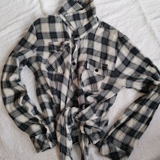 black and white checkered long sleeve