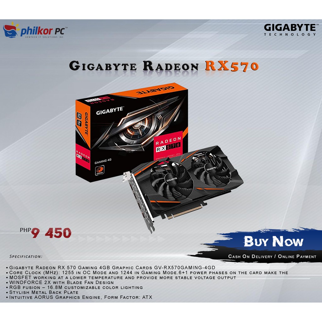 Radeon rx discount 570 8gb gigabyte