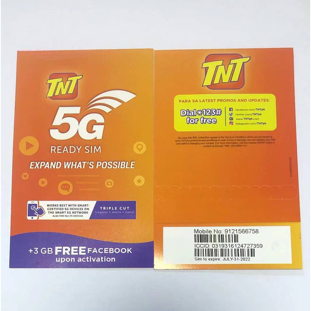 TNT 5G LTE READY TRIPLE CUT SIM | Shopee Philippines