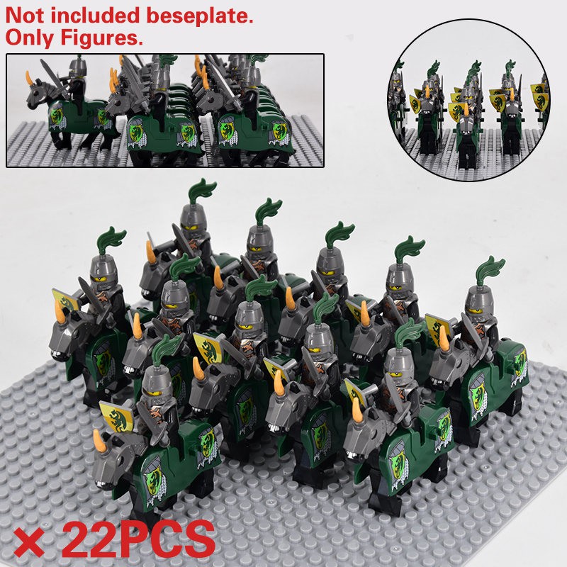 Set of 22pcs Lego Custom Green Dragon Knight Soldiers Square 11