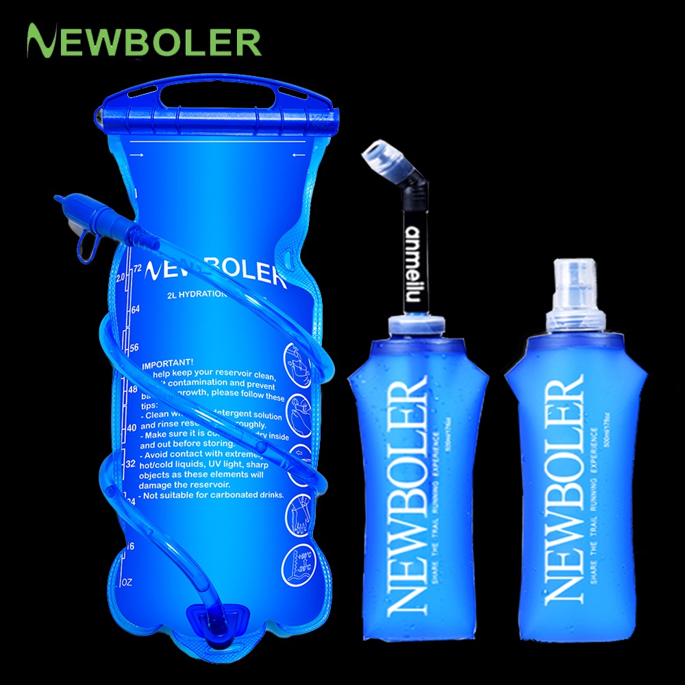 Newboler Water Bladder Tpu Bpa-Free 500ml Folding Soft Flask Running  Hydration Pack For Hiking Cycling 1l 2l 3l