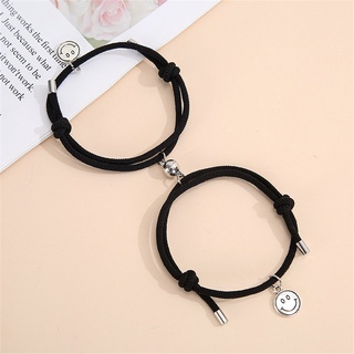 【COD/READY】Magnetic Couple Bracelet Love Friendship Braided Rope Smile ...